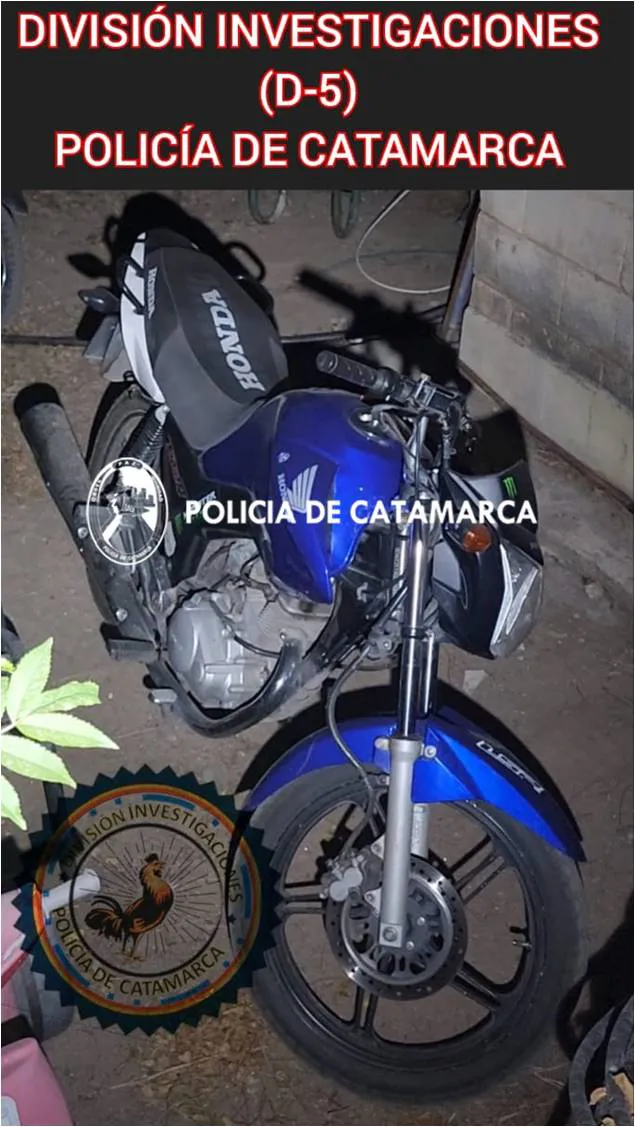 moto recuperada- Honda azul- investigaciones