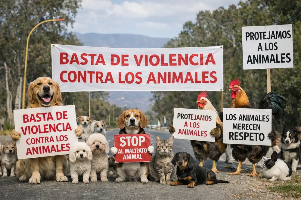 Animales protestan contra el maltrato